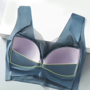 New lace wrap chest gather no steel ring bra