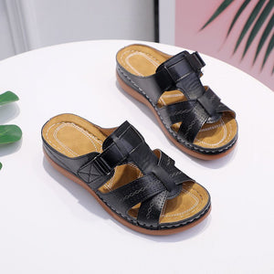 Ladies Velcro Platform Half Slippers