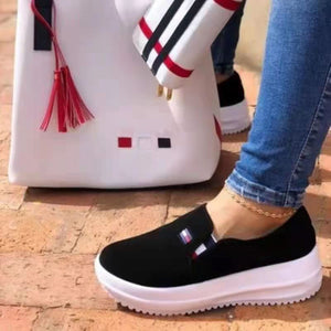 Low top mid heel round toe casual women's sneakers