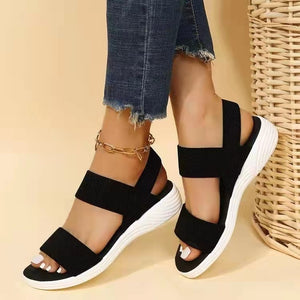 Ladies Fly Woven Flat Casual Sandals