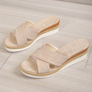 Women's Fish Mouth Wedge Platform Slippers