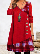 Load image into Gallery viewer, Ladies Casual Long Sleeve Patchwork Dress
