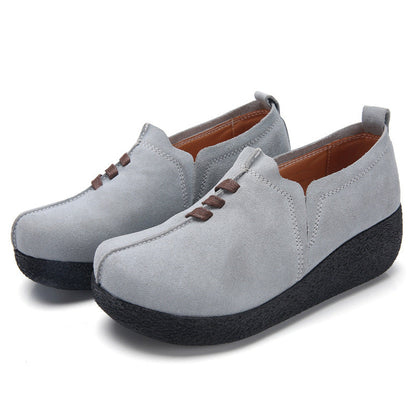 Round toe fly woven mesh thick sole ladies casual shoes