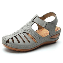 Load image into Gallery viewer, Women Hollow Out Breathable Wedges Thick Sole Buckle Sandals
