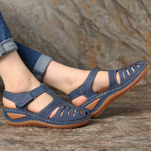 Load image into Gallery viewer, Women Hollow Out Breathable Wedges Thick Sole Buckle Sandals
