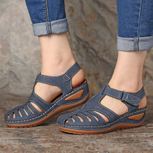 Load image into Gallery viewer, Women Hollow Out Breathable Wedges Thick Sole Buckle Sandals
